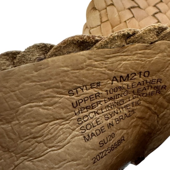 Madewell The Lianne Slide in Woven Leather, English Saddle, Size 10 - Picture 3 of 6